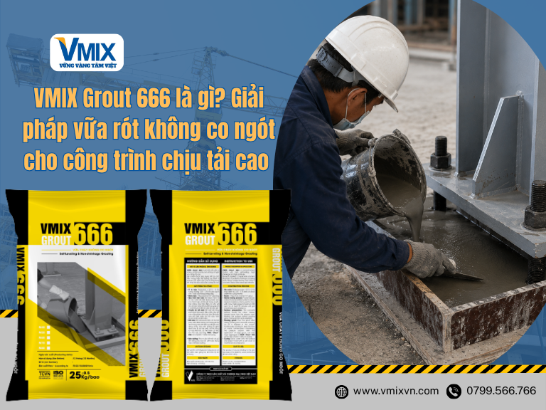 VMIX Grout 666 là gì? Giải pháp vữa rót không co ngót cho công trình chịu tải cao