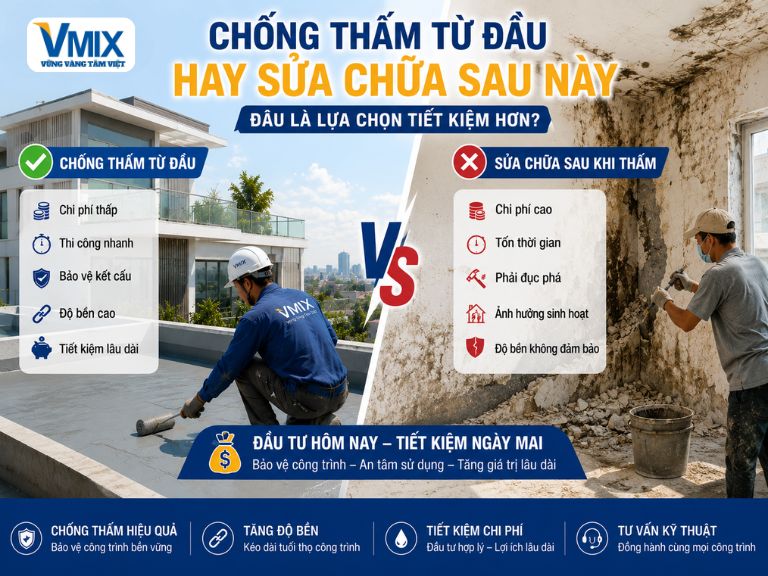 Chống thấm từ đầu hay sửa chữa sau này – Đâu là lựa chọn tiết kiệm hơn?