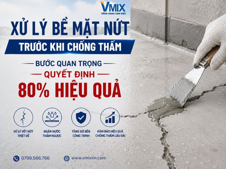 Xử lý bề mặt nứt trước khi chống thấm – Bước quan trọng quyết định 80% hiệu quả