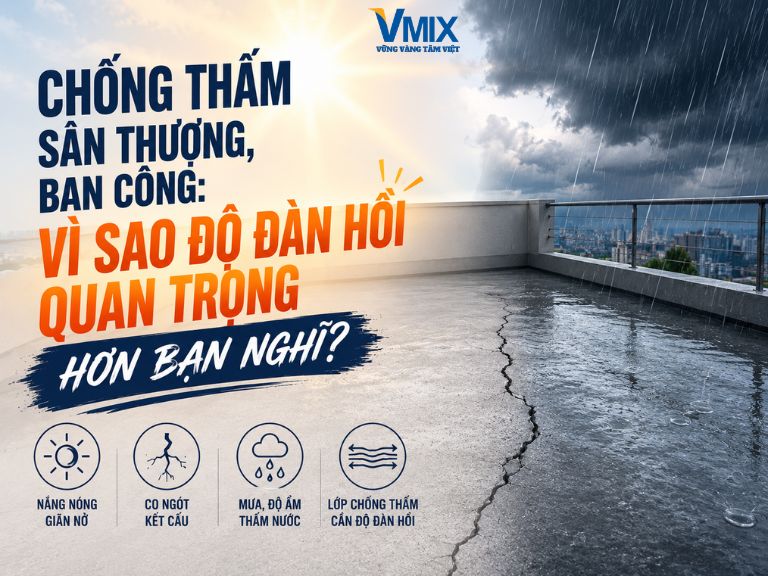 Chống thấm sân thượng, ban công: Vì sao độ đàn hồi quan trọng hơn bạn nghĩ?