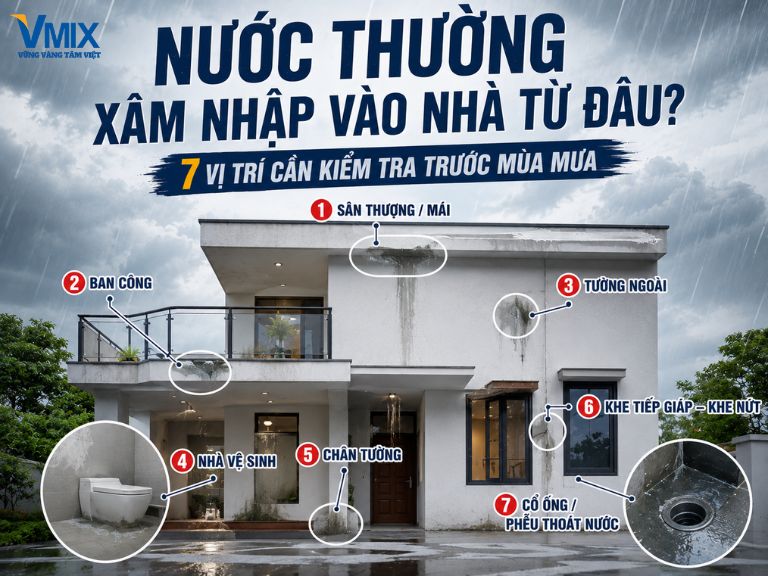 Nước thường xâm nhập vào nhà từ đâu? 7 vị trí cần kiểm tra trước mùa mưa