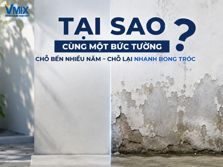 Tại sao cùng một bức tường, chỗ bền nhiều năm – chỗ lại nhanh bong tróc?