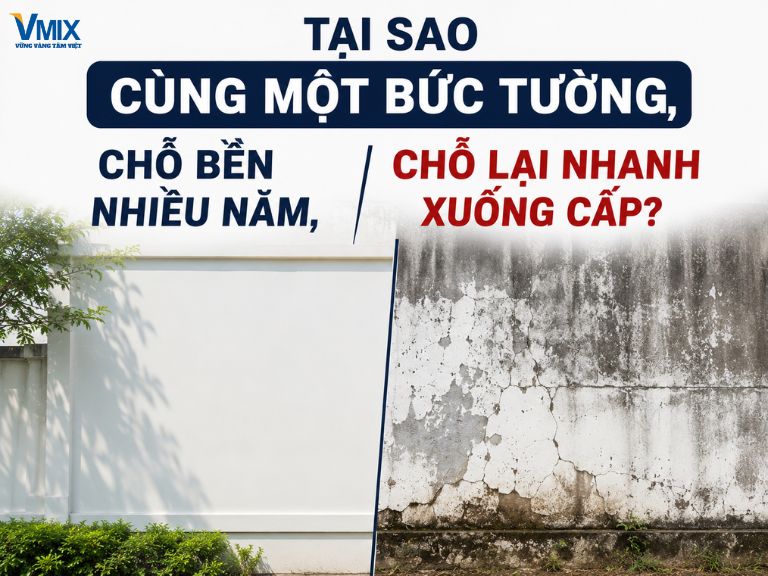 Tại sao cùng một bức tường, chỗ bền nhiều năm, chỗ lại nhanh xuống cấp?