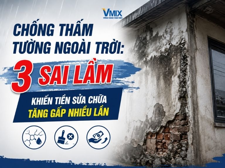 Chống thấm tường ngoài trời: 3 sai lầm khiến tiền sửa chữa tăng gấp nhiều lần
