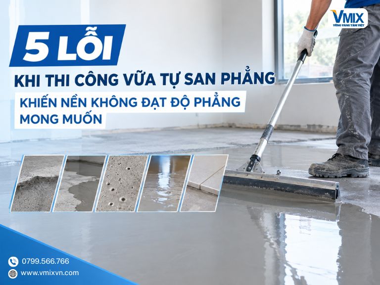 5 lỗi khi thi công vữa tự san phẳng khiến nền không đạt độ phẳng mong muốn